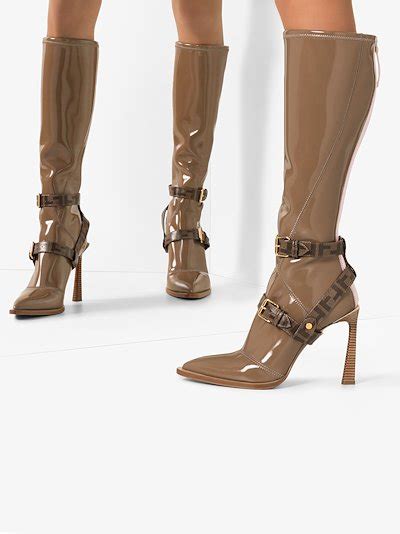 fendi patent knee high boots|Fendi knee high boots women.